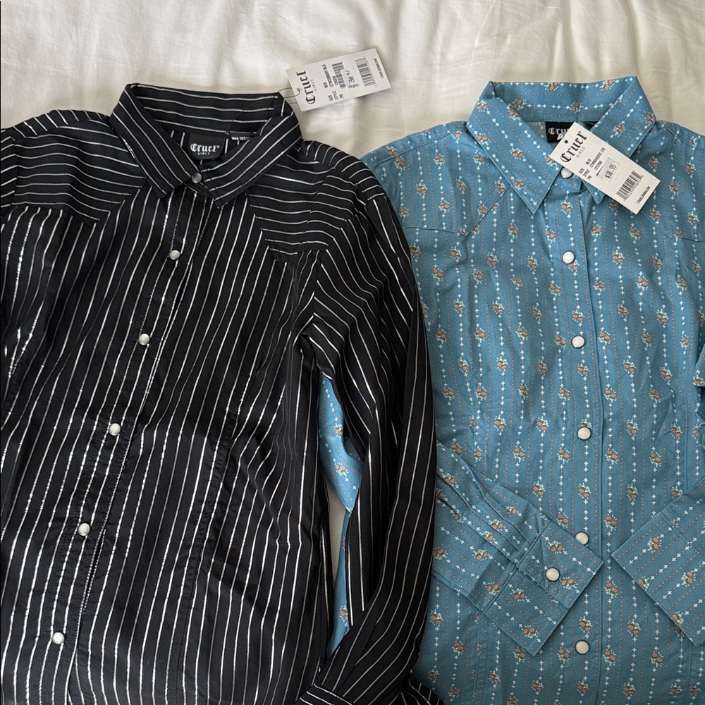 Black and Blue Girls Cowgirl Shirts